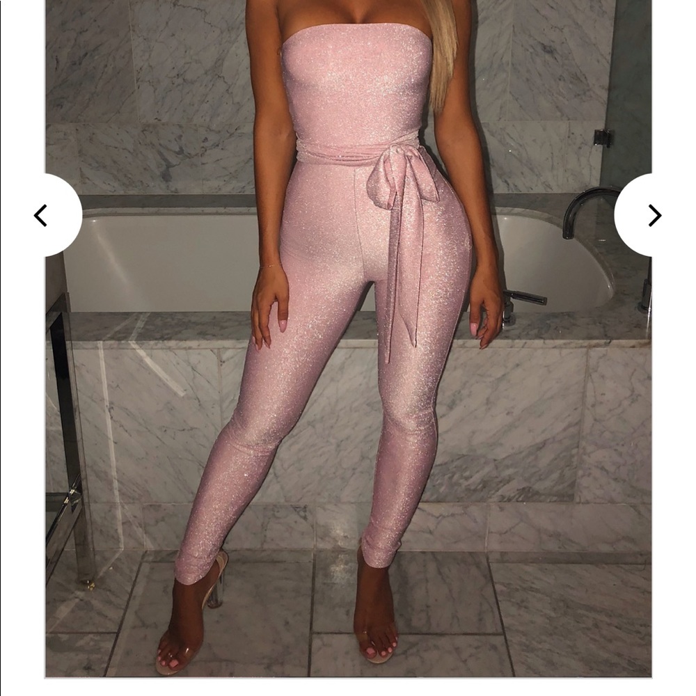 Babyboo Fashion pink sparkle jumpsuit
